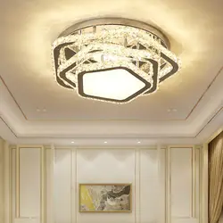 Светодиодный потолочный светильник хрустальный светильник Простая Современная круглая домашняя атмосфера высококлассная лампа для
