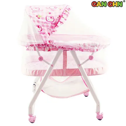 CANCHN новорожденная детская кровать, портативная детская кроватка, складная детская кроватка, может быть качающаяся кровать - Цвет: pink