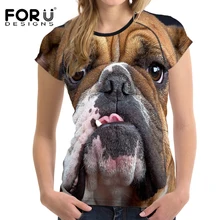 FORUDESIGNS/женская футболка спортивная одежда в виде симпатичных собак Печать на открытом воздухе Гибкие тренировочные кроссовки футболка беговые облегающие штаны для йоги топы