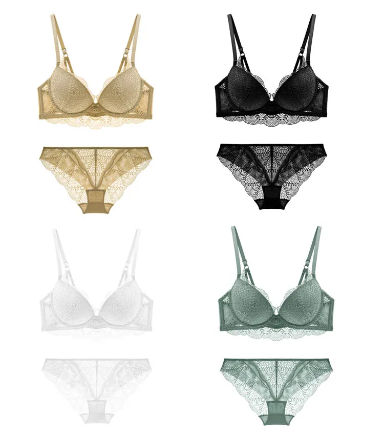 calvin klein underwear set CINOON New Women's underwear Set Lace Sexy Push-up Bra And Panty Sets Comfortable Brassiere Adjustable Gathered Lingerie plus size underwear sets