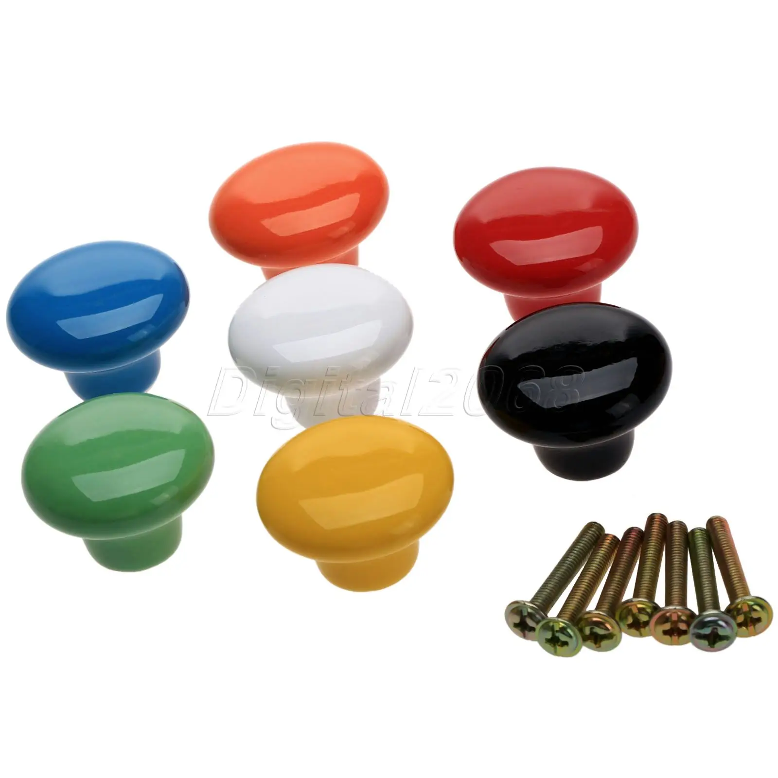 

Ceramic Candy Color Round Cabinet Furniture Knobs Drawer Knob Pulls Cabinet Closet Cupboard Pull Handle