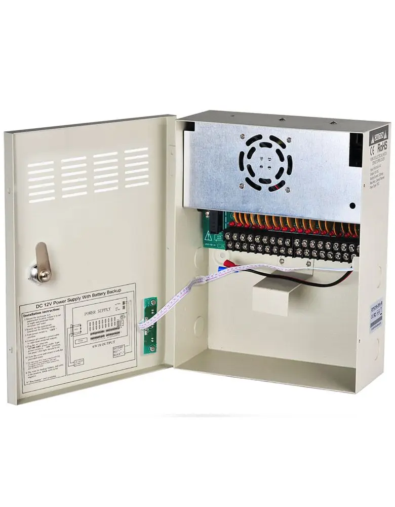 

UPS Power Supply Box For Security Cameras DC 12V 20A 18 Channels Uninterruptable Power