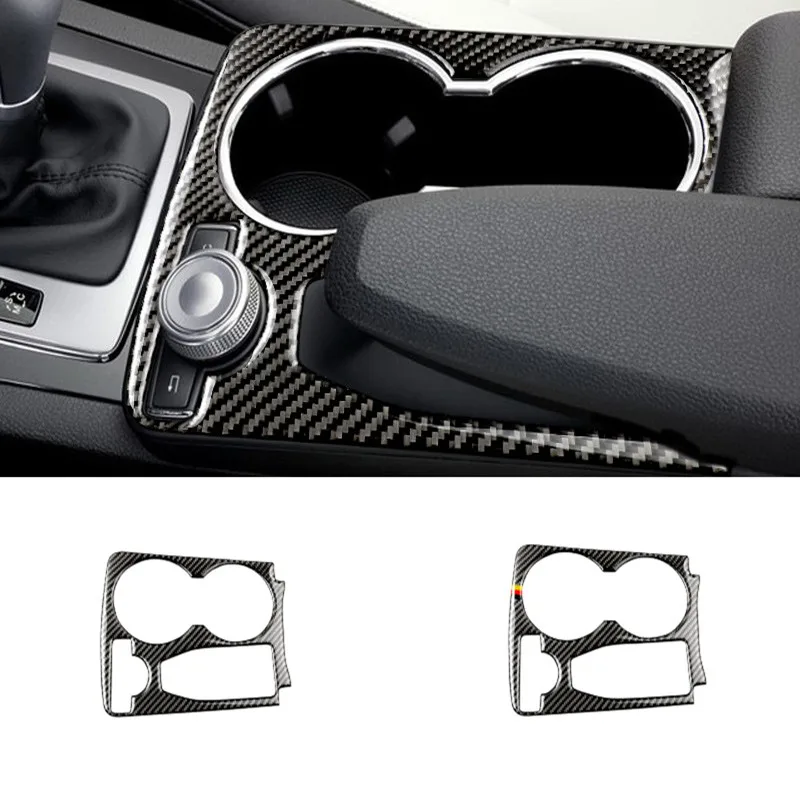 

Carbon Fiber Center Console Armrest Water Cup Holder Frame Decoration Cover Trim For Mercedes Benz GLK X204 2008-2015 LHD