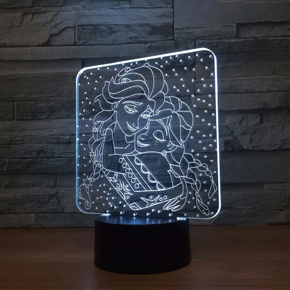3d лампа Замороженные 7 цветов светодиодный ночник для детей сенсорный Usb
