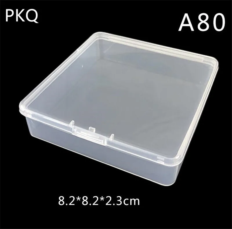 

8.2x8.2x2.3m Small Square Transparent Box Rectangular Plastic Box Storage Collections Container Box Clear Case for Screws Coins