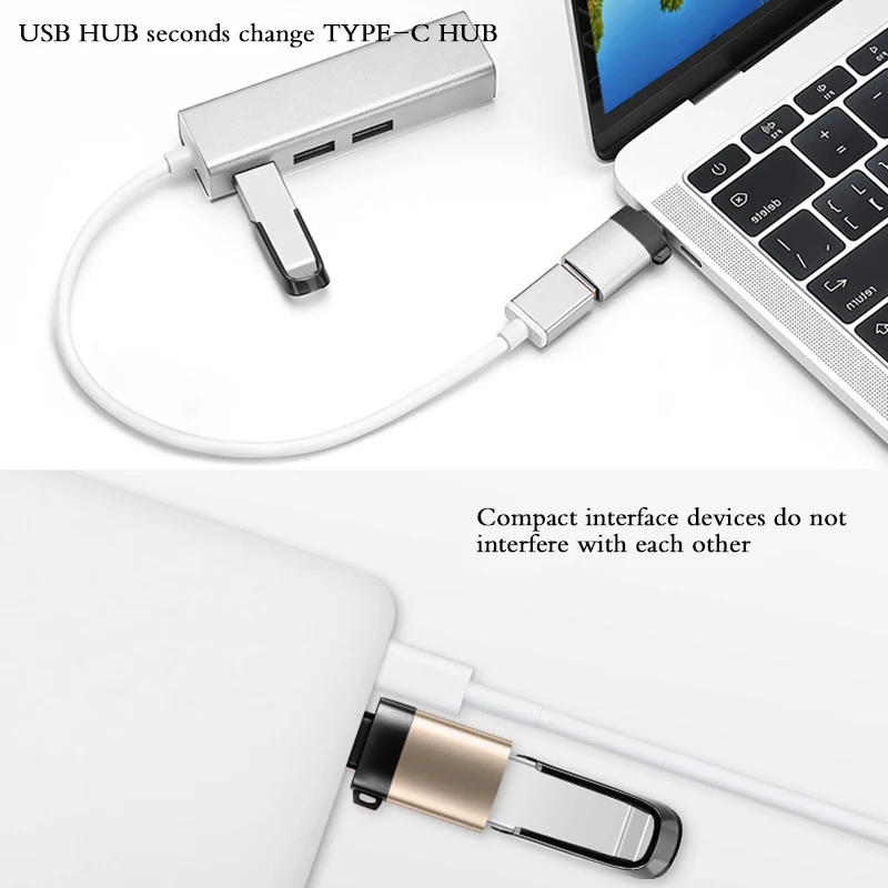 Тип C к USB 3,0 OTG кабель адаптер Тип C адаптер USB C конвертер для samsung Galaxy S9 huawei p20 MacBook USB OTG адаптер#2