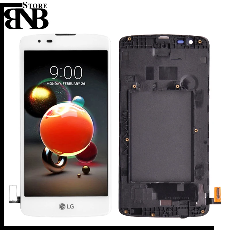 Цена Для LG K8 LTE K350 K350N K350E K350DS ЖК дисплей с сенсорным экраном дигитайзер сборка с рамкой Бесплатная доставка