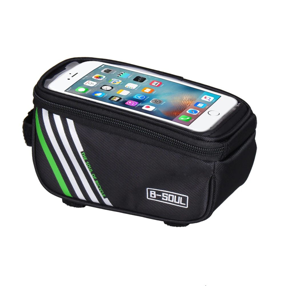 Discount Cycling Bike Bag Waterproof MTB Road Bicycle Frame Front Tube 5.0 inch Mobile Phone Touch Screen Bag Bike Bicycle Accessories 8