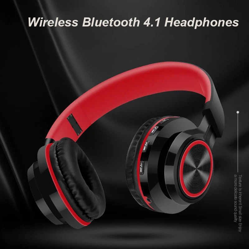 

Bluetooth Over-ear Wireless Bluetooth 4.0 Headphones Foldable Stereo with Build-in Microphone, Wired Music Headsets MP3