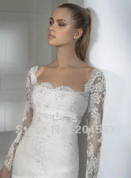 long sleeve strapless wedding dress