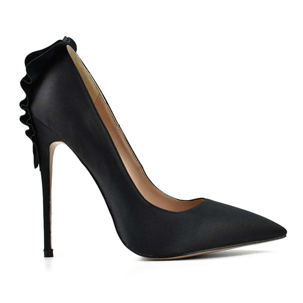 JOUIR TALONS Brand Design Luxury Pointed Toe Big Size 34-42 Women Shoes Woman High Heels Sexy Party Stain Ruffles Lady Pumps