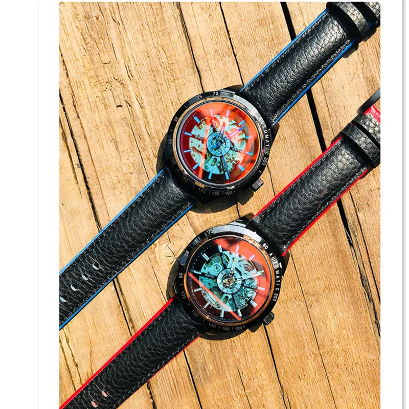 Tanie MEITUO automatyczny zegarek mężczyźni Sport mechaniczne zegarki Top marka luksusowy zegarek na rękę kolorowy męski zegar Relogio Masculino