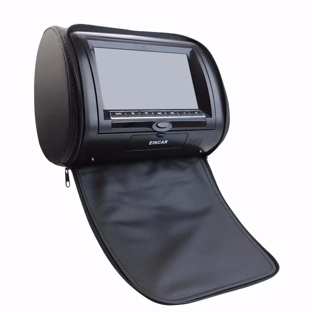 Пара кожаных подголовников 9 дюймов черный автомобиль DVD Подушка подголовник мониторы с двойным датчиком ИК передатчик+ 2x беспроводные наушники