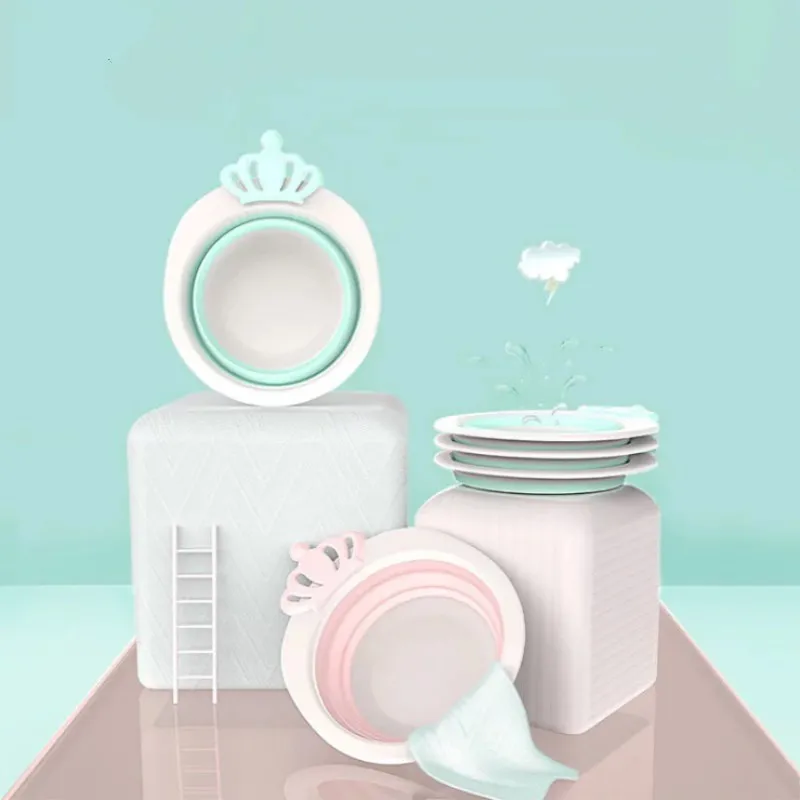 

Folding Washbasin Children Portable Baby Washbasin Baby Silicone Folding Washbasin Outdoor Cartoon Wash Basin