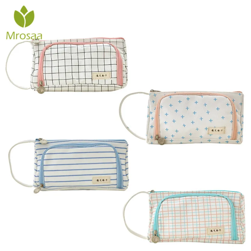 

Korea Multifunction School Pencil Case & Bags Large Capacity Canvas Pen Curtain Box for Boy Girl Kids Gift Stationery Supplies