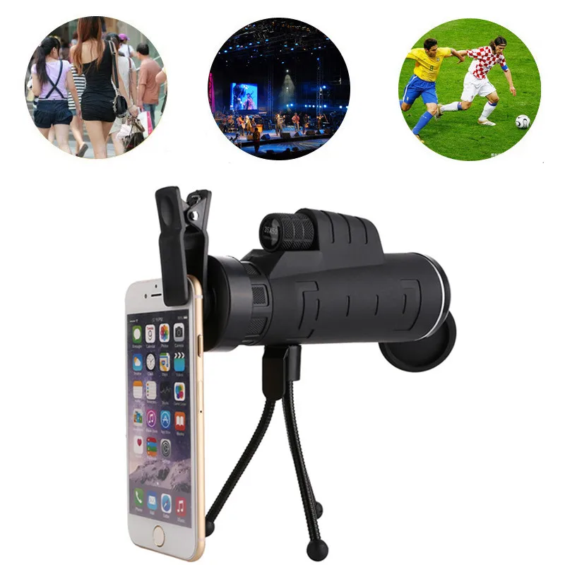 12X50 35X50 40X60 телескоп мобильный телефон камера зум объектив для iPhone Samsung Huawei Xiaomi