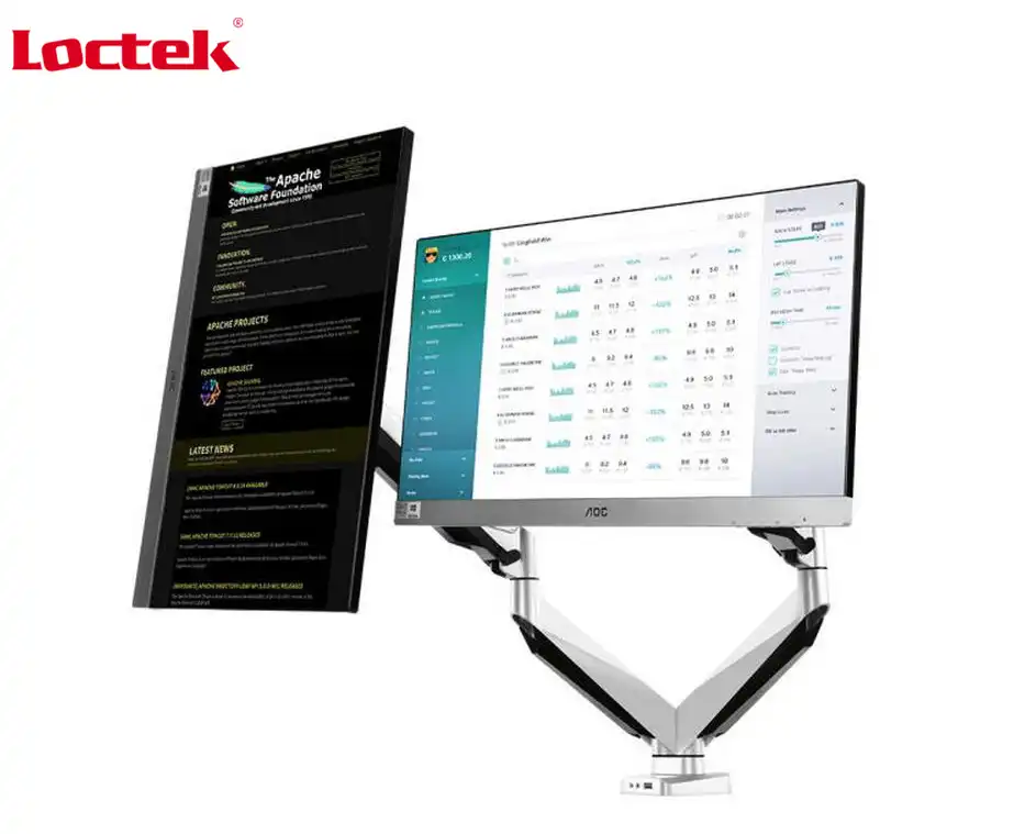 Loctek D7d Gasveer Dual Monitor Houder Desktop Led Display Mount Arm Stand Base Met Audio En Usb Poort Fit 10 27 Max 9 Kg Monitor Holder Desktop Dual Monitordual Monitor Holder Aliexpress