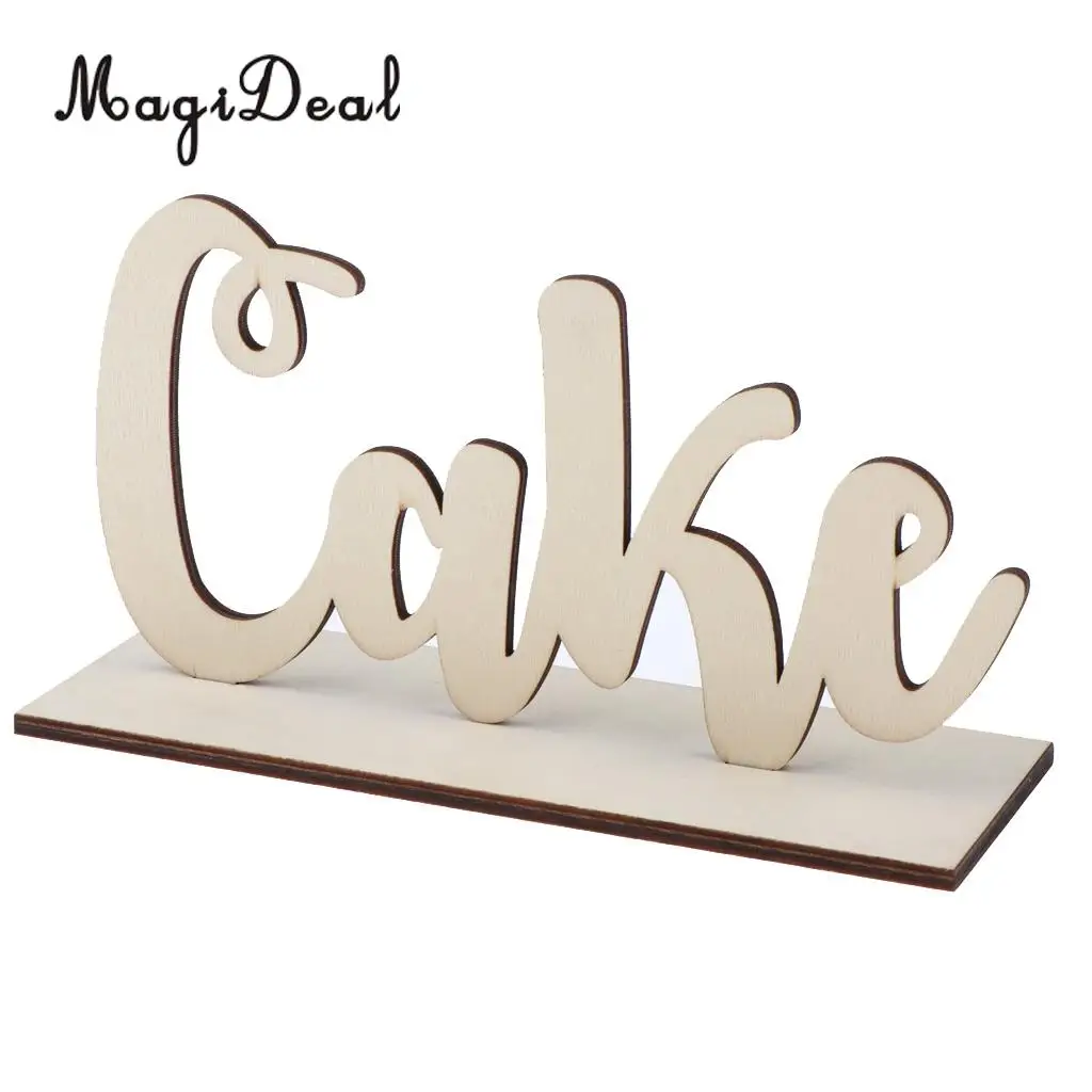 MagiDeal Shabby Chic Freestanding Wooden Cake Table Sign Wedding Birthday Reception Party Decor