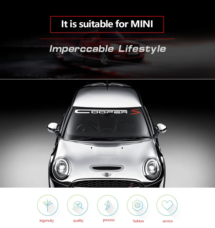 Автомобиль для укладки отражающей ветрового окна Стикеры наклейка для Mini Cooper One JCW F55 F56 R56 F60 R60 R50 R53 r61 R57