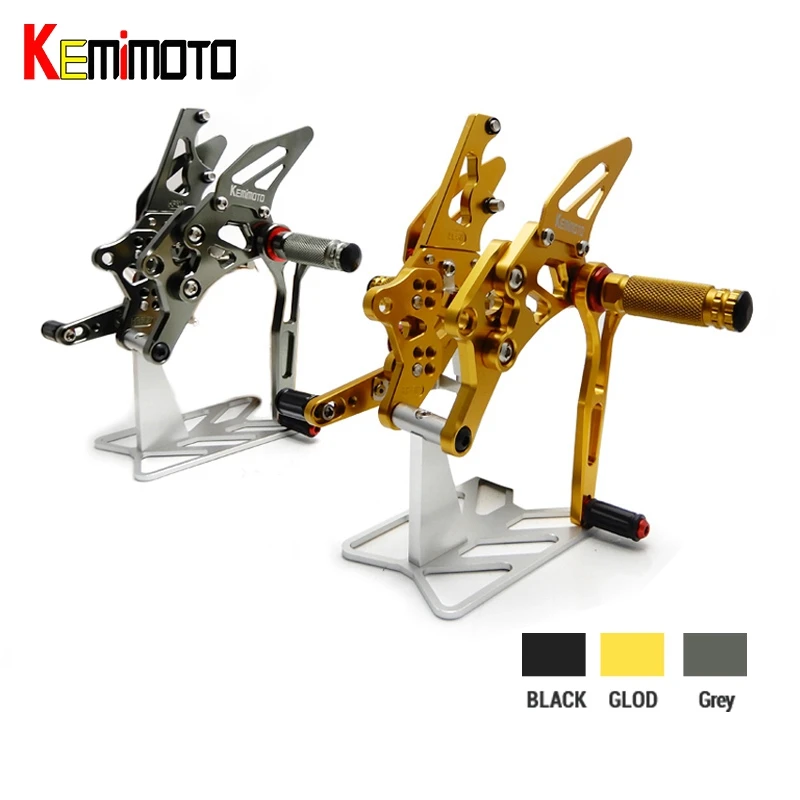 

KEMiMOTO YZF-R25 YZF-R3 MT-25 MT-03 CNC Footrest Adjustable Rearset Rear Set For Yamaha YZF R25 R3 MT25 MT03 2014 2015 2016 2017