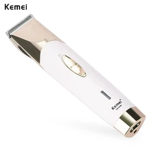 Original Kemei Eléctrico Profesional Del Pelo Clipper Inalámbrico Recargable UE Plug Máquina de Corte de Pelo Con 3 Peines
