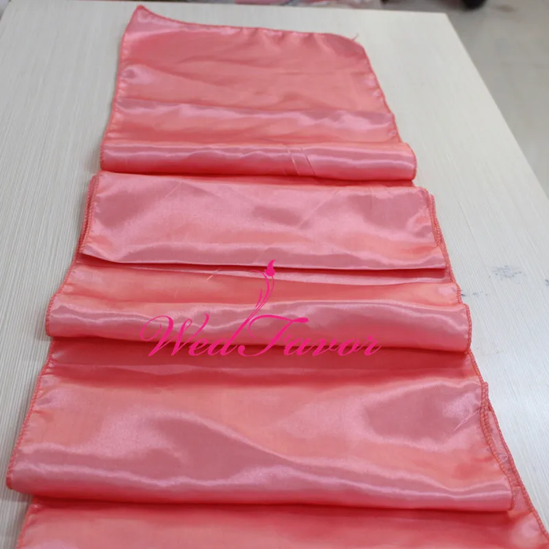 

WedFavor 10pcs Coral Fashion Satin Table Runners For Party Hotel Banquet Wedding Event Decoration