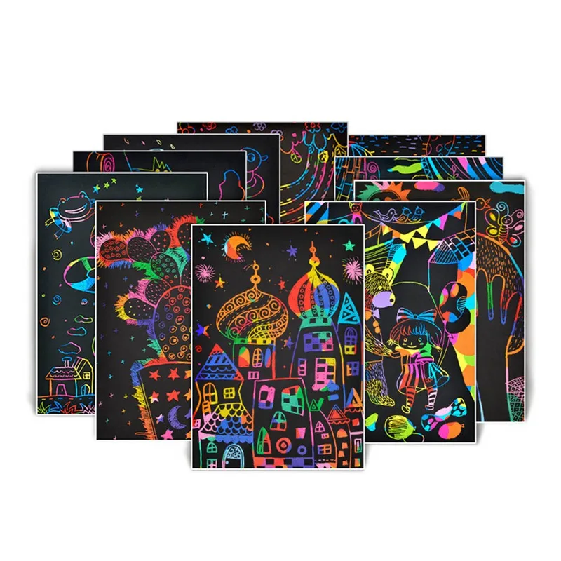 1Set Scratch Notebook Note Black Material Escolar Cardboard Creative