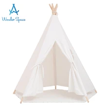 Large Kids Teepee Play Tent 100% Cotton Canvas Children Tipi Playhouse Indoor Outdoor Toy Boys Girls Baby Gift White With Mat Large Kids Teepee Play Tent 100% Cotton Canvas Children Tipi Playhouse Indoor Outdoor Toy Boys Girls Baby Gift White With Mat