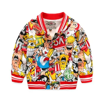

Cartoon Printed Children Jackets 2018 Fashion New Spring Costume Boys Cardigan 3-8 Years Kids Clothes Girls Outerwear Coat