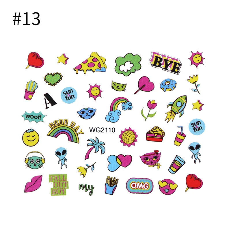 Наклейки для нейл-арта, американская тема, самоклеющиеся наклейки для переноса ногтей, сделай сам, Декор, маникюрные украшения - Цвет: Pattern 13
