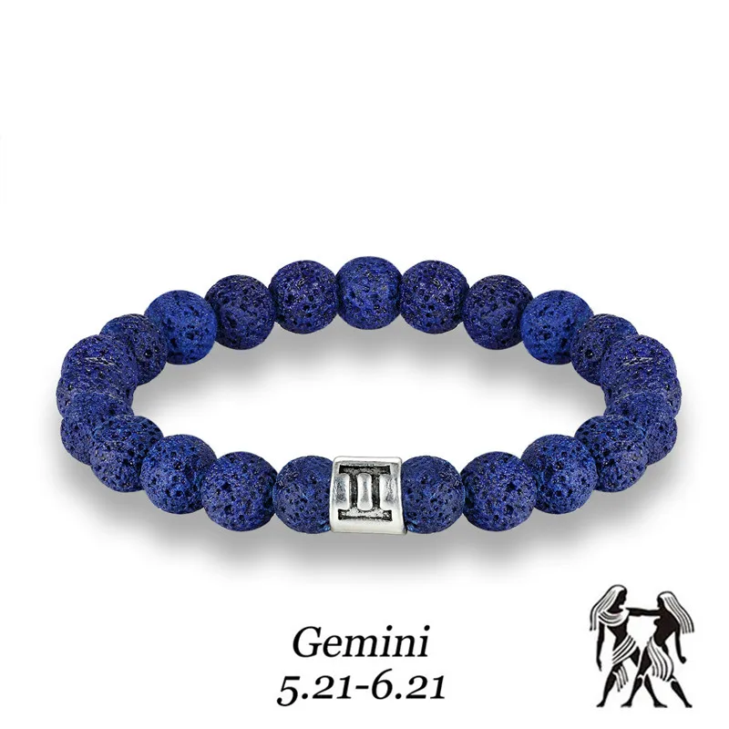 Men 12 Zodiac Signs 8mm Beads Bracelets Handmade Vintage Blue Lava Stone Beads Elastic Bangles Women Jewelry Gifts Drop Shipping 3 Men 12 Zodiac Signs 8mm Beads Bracelets Handmade Vintage Blue Lava Stone Beads Elastic Bangles Women Jewelry Gifts Drop Shipping 3