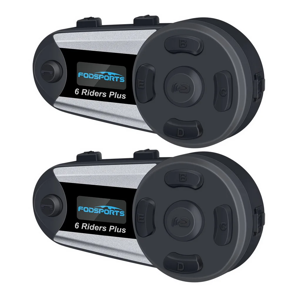 Fodsports 2 stücke V6 Plus Intercom Motorrad Helm Intercom Bluetooth Helm Headset 1200M Intercomunicador BT Sprech FM LED Fodsports 2 stücke V6 Plus Intercom Motorrad Helm Intercom Bluetooth Helm Headset 1200M Intercomunicador BT Sprech FM LED