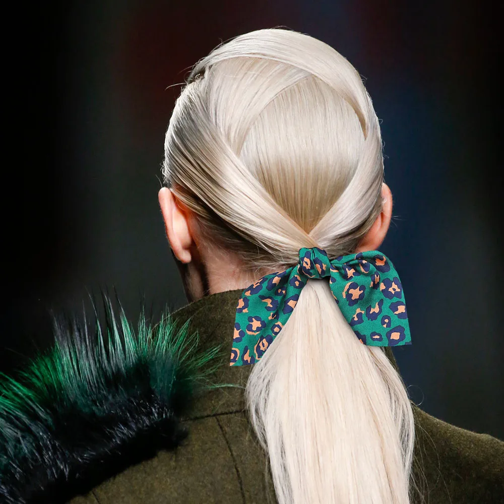 Fashion Girls Summer Leopard Scrunchie Rubber Bow Hair Rope Ring Elastic Hair Bands Hair Accessoiries for Women