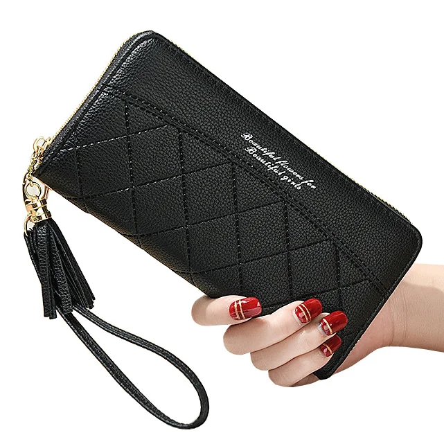 

Tassels Zipper Women Wallets Coin Purse Cards ID Holder Long Woman Wallet Wristlet Money Bags Pocket Lady Purses Handbags Bag