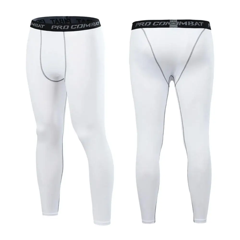 Tight running pants Anti-sweat men's sports pants Elastic Quick Drying sportswear slimming pants - Цвет: W