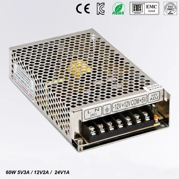 

T 60W D Triple output 5V 12V 24V Switching power supply smps AC to DC
