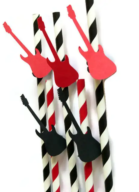 Rockstar Party Straws Custom Wedding Engagement Birthday Baby