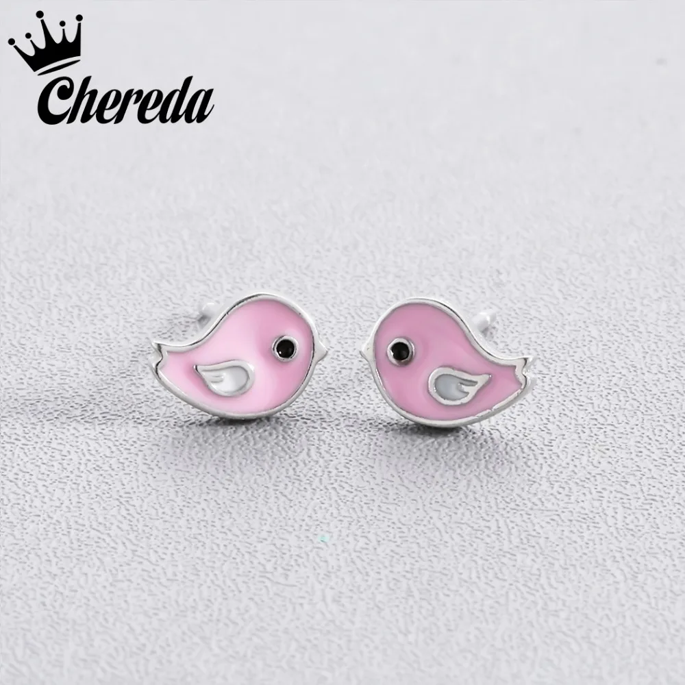 Chereda новые модные женские серьги розовые милые серьги с животными маленькие украшения с простым дизайном женские вечерние аксессуары