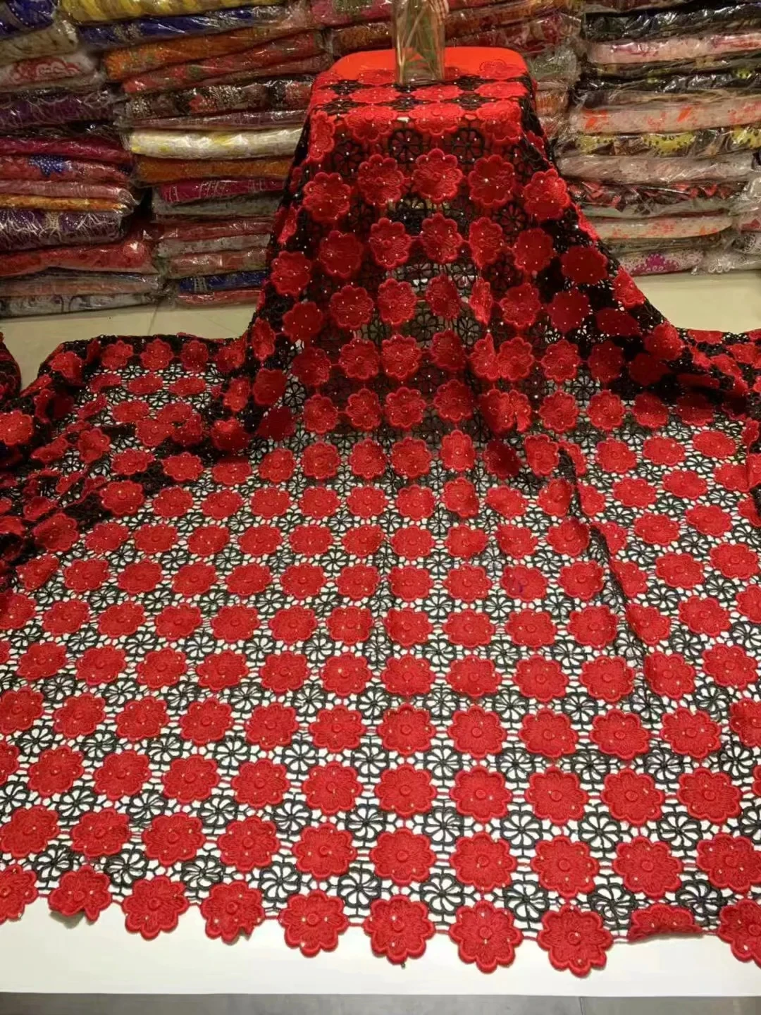 

Hand Cut Guipure Lace Fabric African Cord Lace Fabric with stones Nigerian laces fabris 5 yards per lot TSS-41