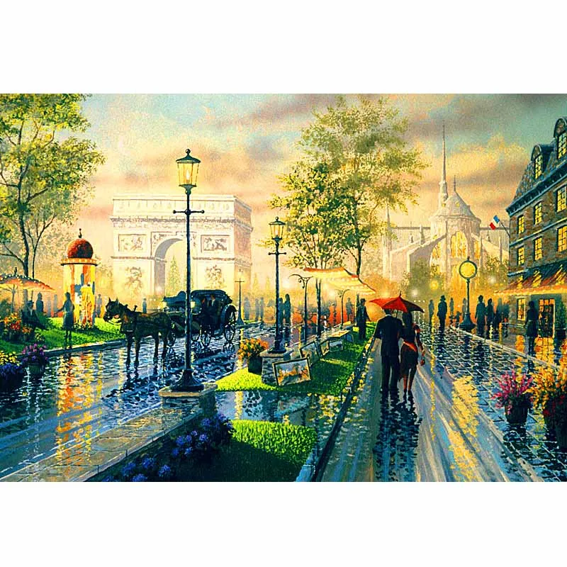 

Sell Well DIY Diamond Embroidery Cross Stitch Landscape Picture Rhinestones Mosaic Street Scenery Diamond Painting Full Square