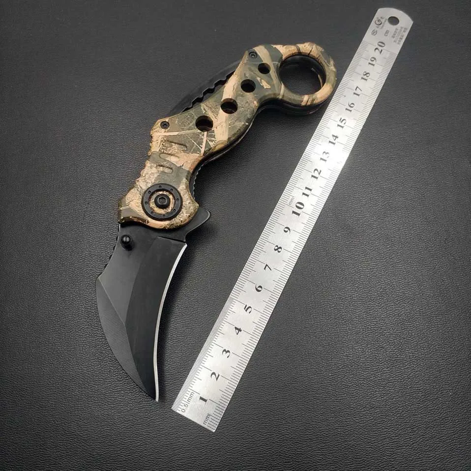 Swayboo karambit нож 440C из нержавеющей стали Складные лезвия ножи 5 цветов ручка охотничий нож открытый инструмент для выживания кемпинга - Цвет: Brown handle