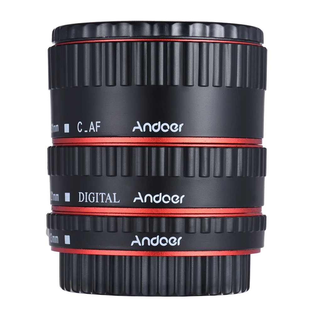 Andoer цветное металлическое TTL Автофокус AF макро Удлинительное Кольцо для Canon EOS EF S