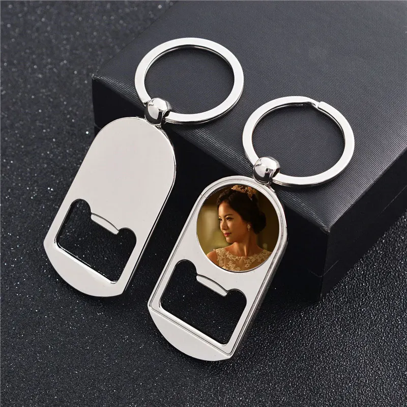 

new sublimation key chain metal Bottle opener funciton keychains hot transfer printing consumables material 15pieces/lot