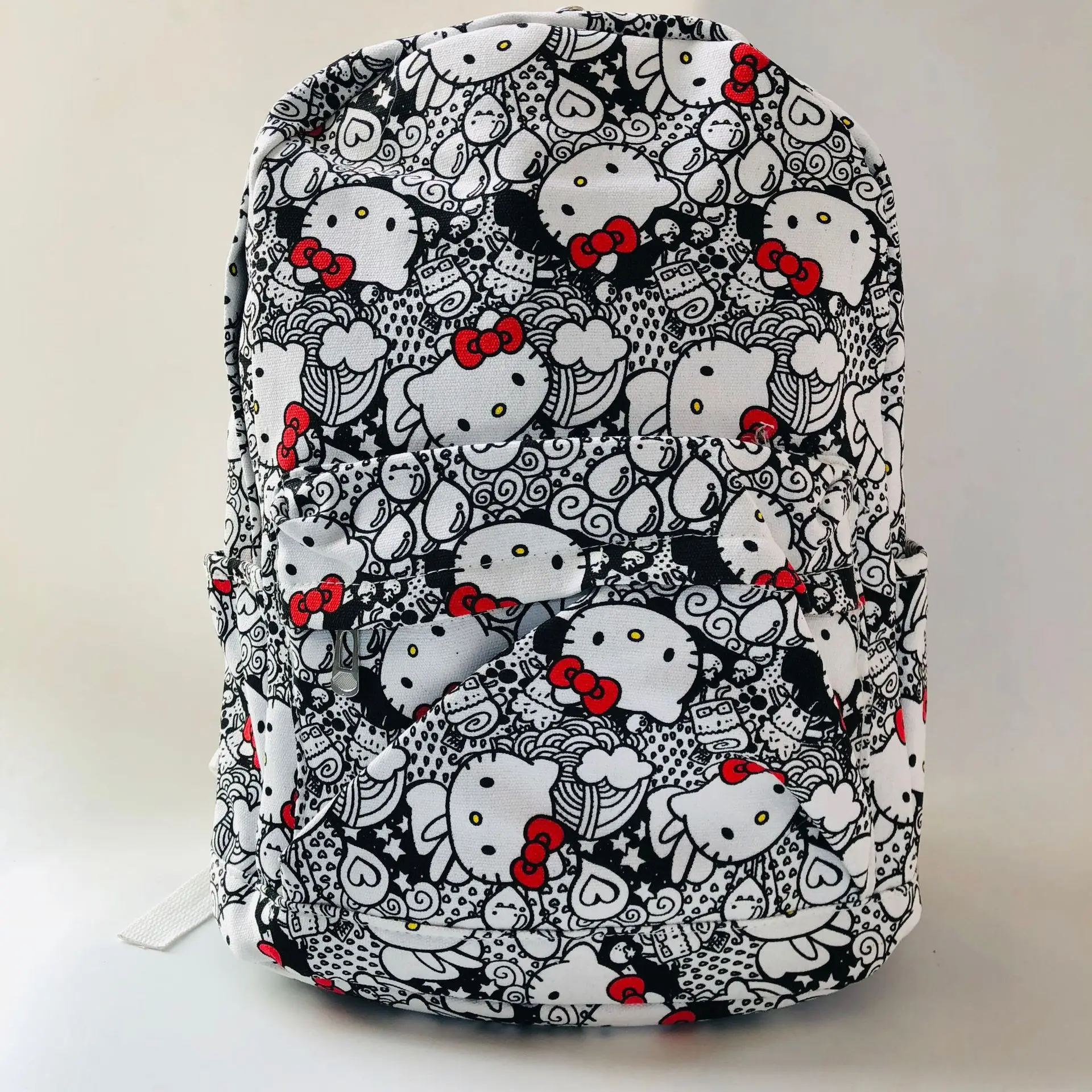 

40cm Kawaii Hello Kitty Plush Backpack Lovely Cat Canvas Plush Bag Soft Canvas Doll for School Bag Gift