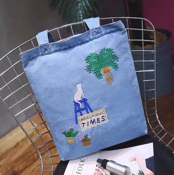 

072617 newhotstacy women fashion denim single shoulder tote bag