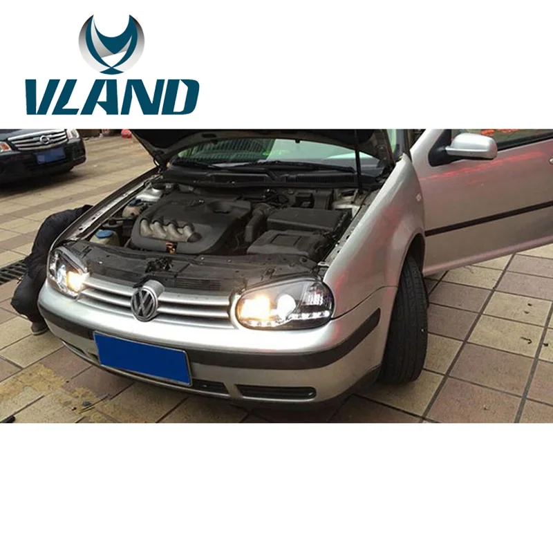 VLAND Заводская Автомобильная фара для гольфа MK4 2003 2004 2005 2006 LED светильник GTI H7 Bi-Xenon HID объектив Plug And Play водонепроницаемый