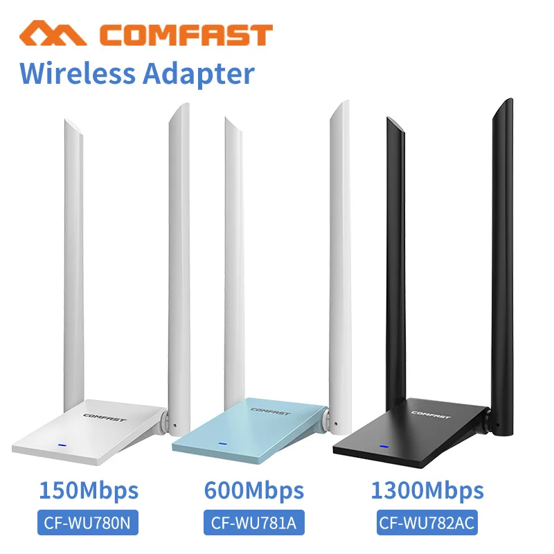 

MT7612UN 802.11 b/g/n/ac 1300Mbps USB3.0 Wireless WiFi Adapter with 2x 6dBi WiFi Antenna for Windows 7/8/10/ Window10