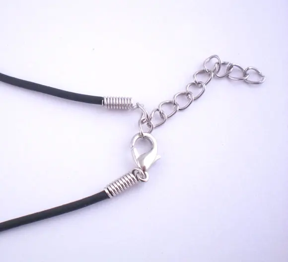 

DoreenBeads 4PCs 17" Black Rubber Strings With Clasps 2015 new