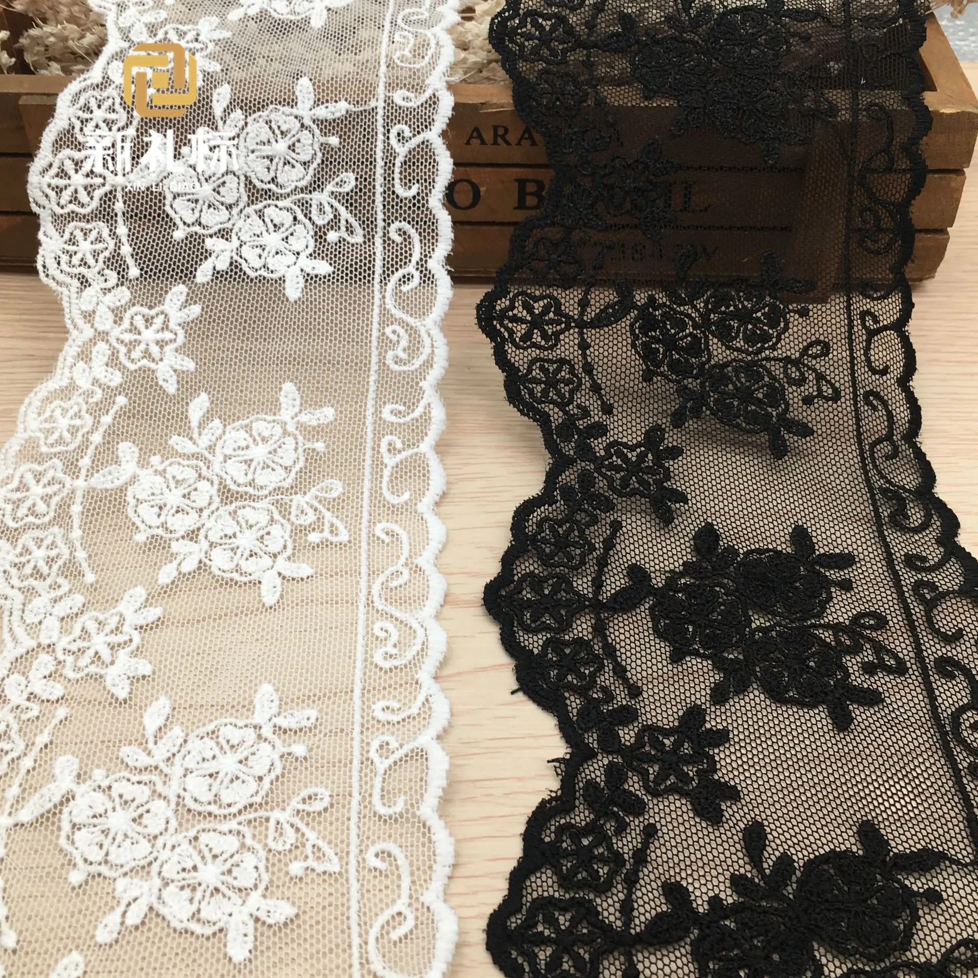 

Milk silk embroidery bar code water-soluble lace embroidery