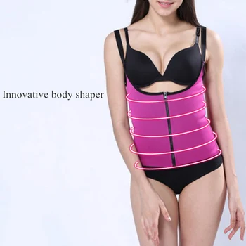 

New Women Three-Row Zipper Sling Tight Sports Sweet Fitness Shaping Body Abdomen Gathered Shapewear